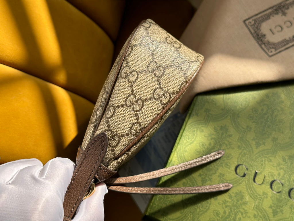 SAC À MAIN OPHIDIA GG SMALL 25 EN TOILE SUPRÊME BEIGE ET ÉBÈNE