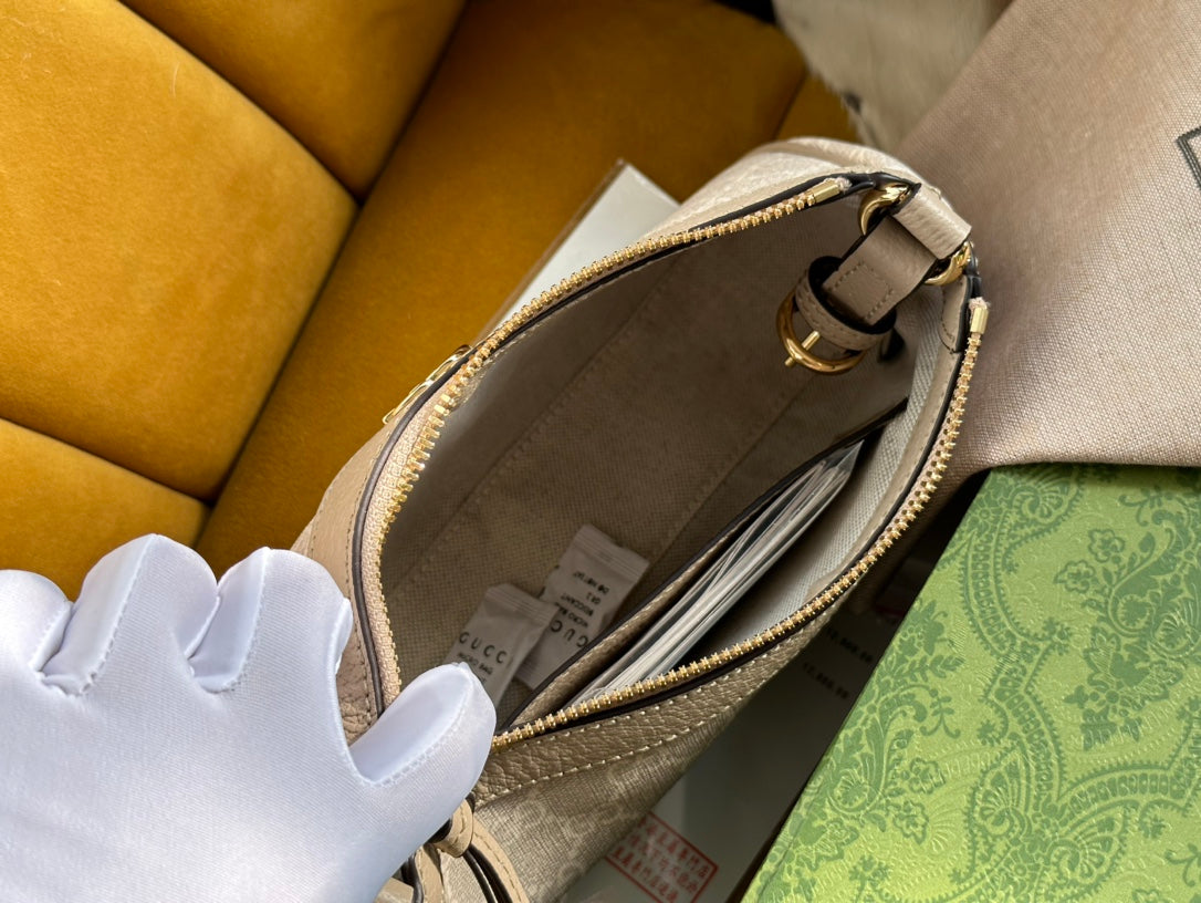 SAC À MAIN OPHIDIA GG PETIT 25 EN TOILE SUPREME BEIGE ET BLANC