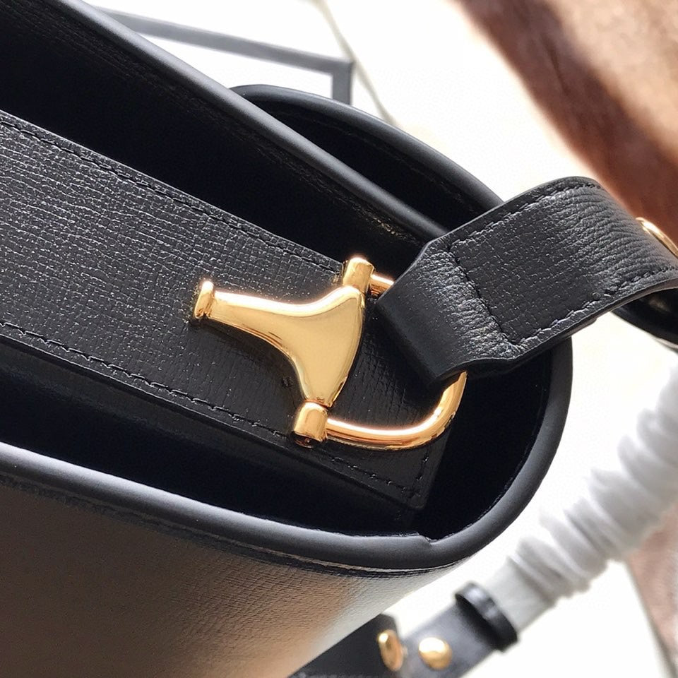 MINI SAC GG HORSEBIT 1955 25 EN CUIR DE VEAU NOIR