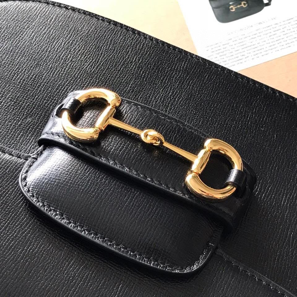 MINI SAC GG HORSEBIT 1955 25 EN CUIR DE VEAU NOIR