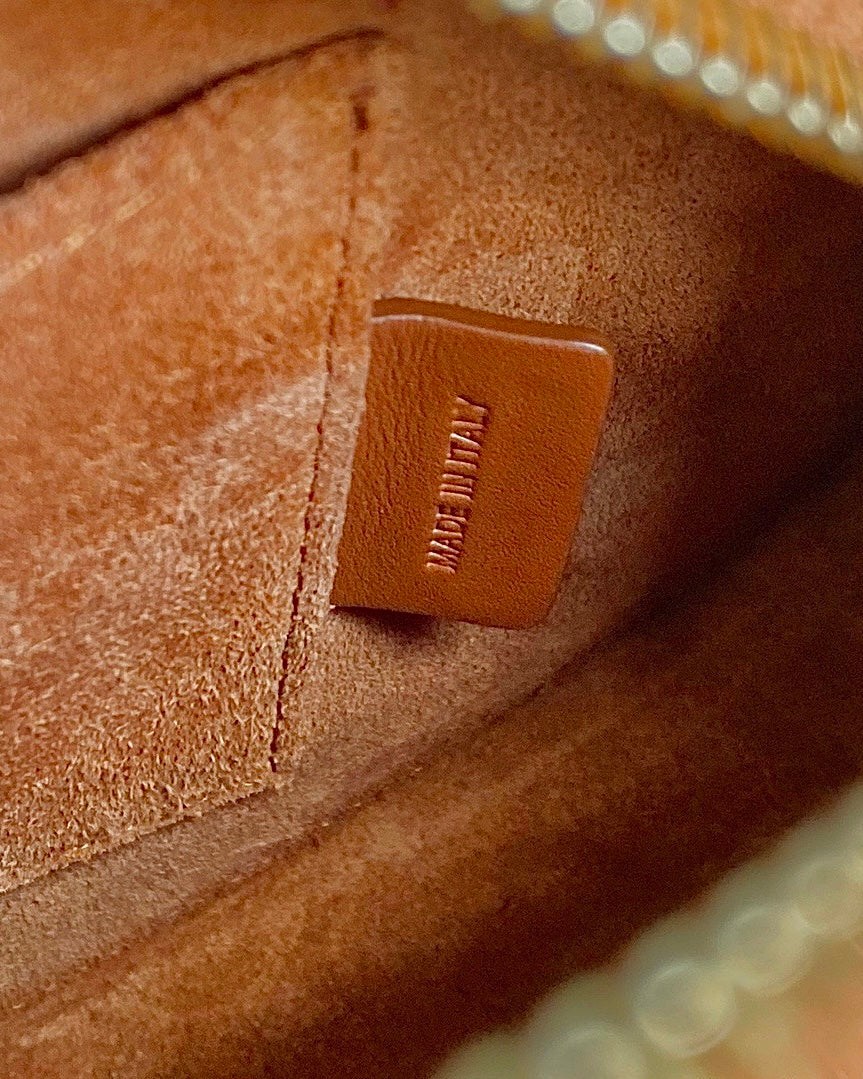 SAC OVALE 20 EN CUIR DE VEAU LISSE MARRON CANNELLE