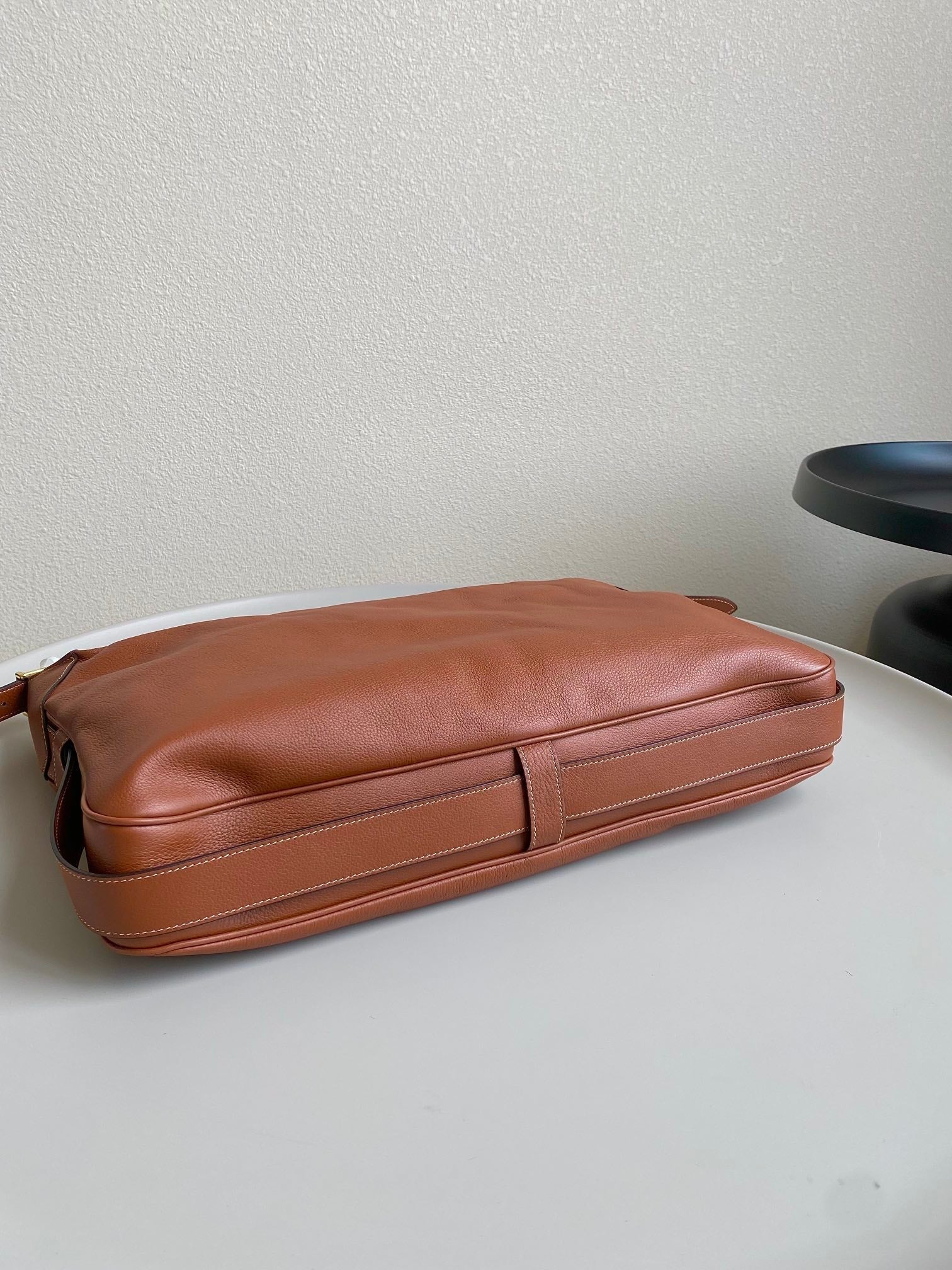 SAC SOUS-BRAS ROMY 43 CUIR DE VEAU ORANGE ROUILLE