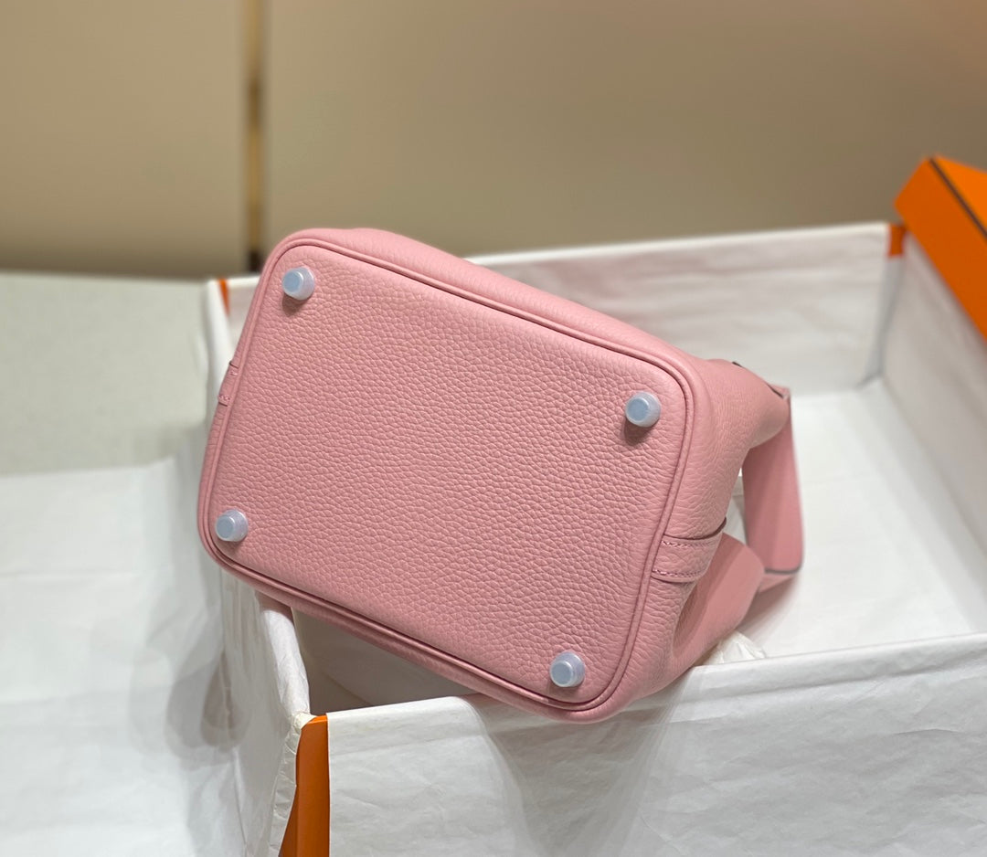 HM PICOTIN LOCK 18 CUIR TOGO ROSE