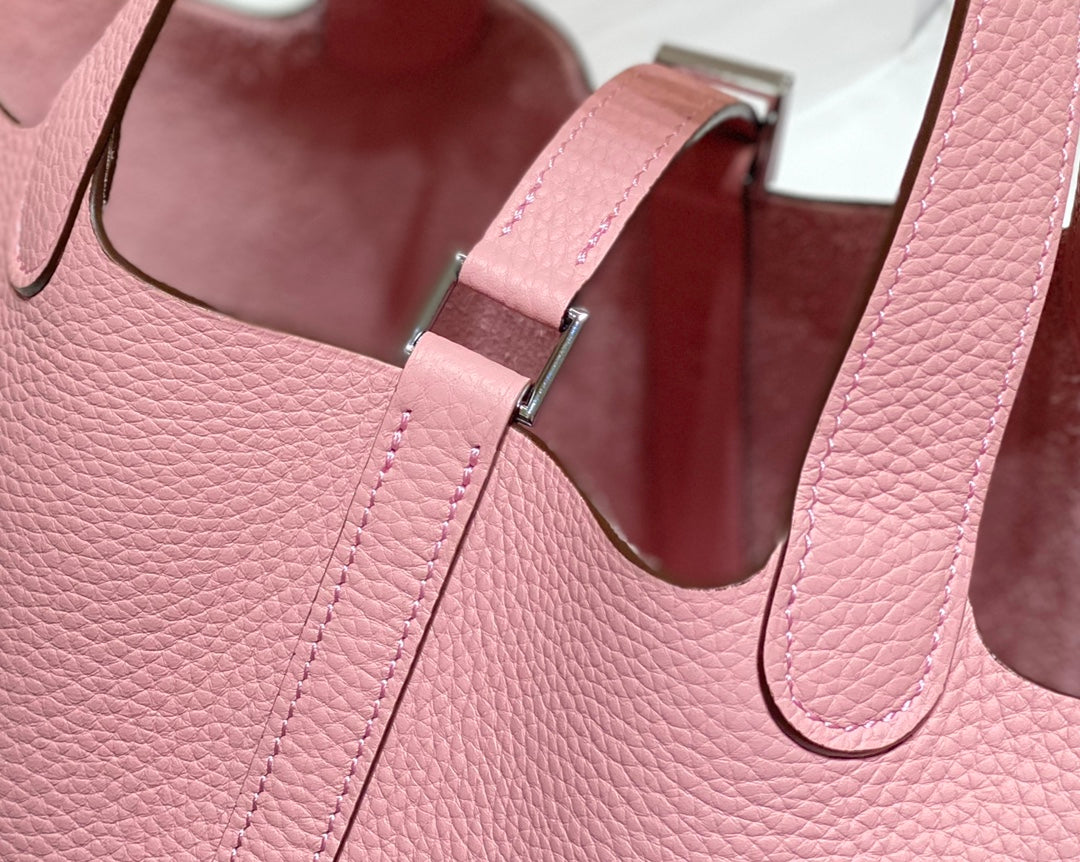 HM PICOTIN LOCK 18 CUIR TOGO ROSE