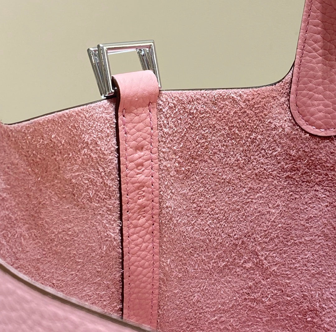 HM PICOTIN LOCK 18 CUIR TOGO ROSE