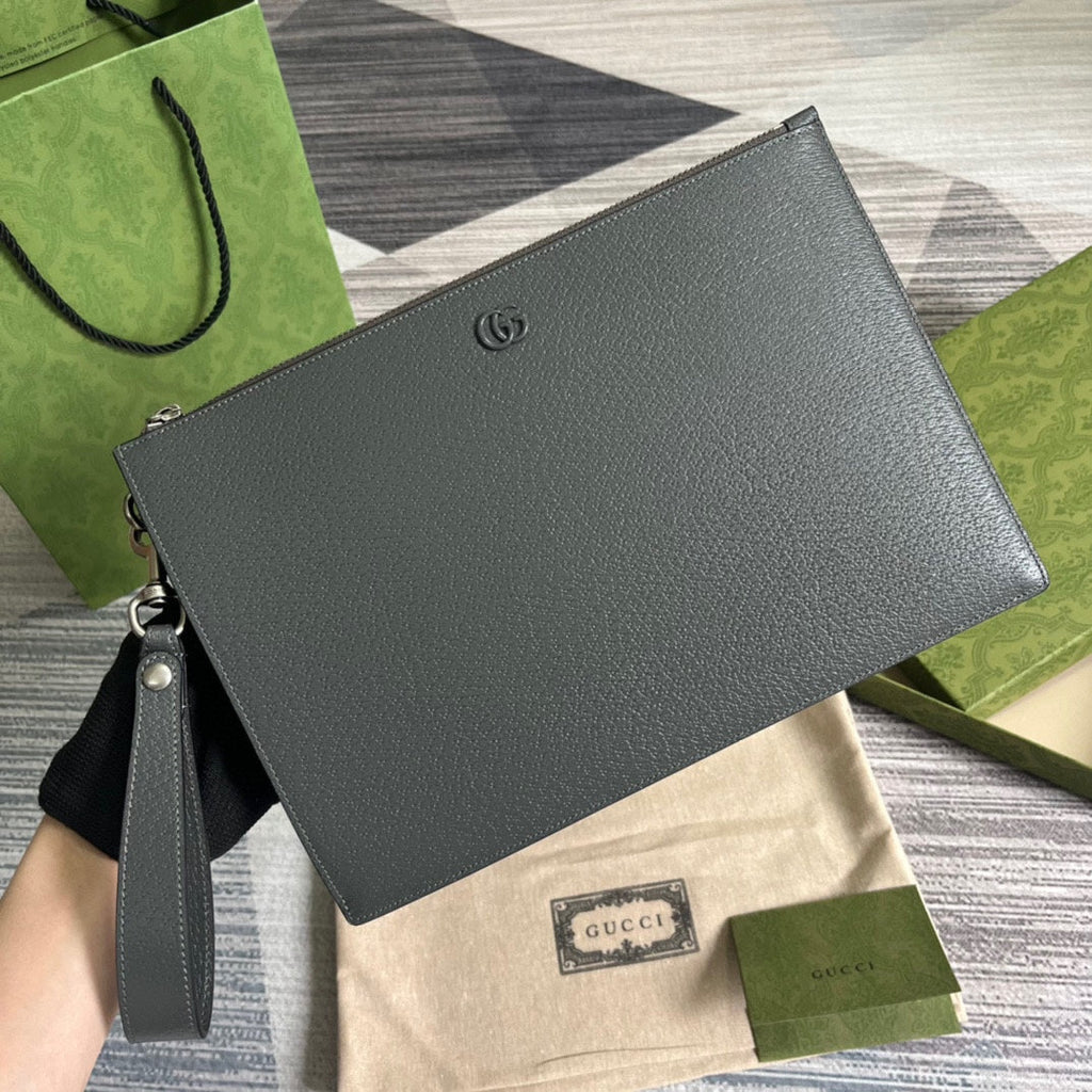 SAC À MAIN GG MARMONT 30 EN CUIR DE VEAU GRIS PENTER