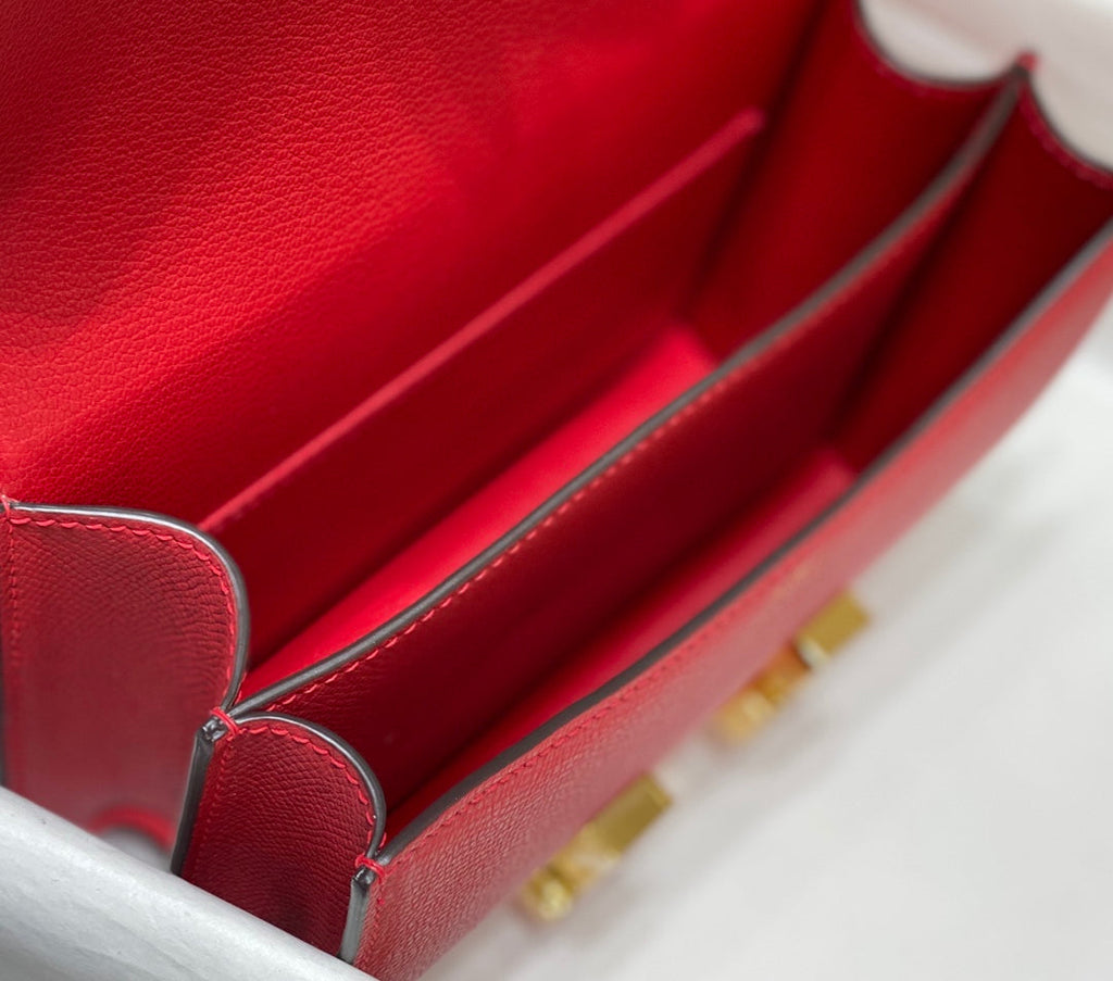 CONSTANCE 24 RED EPSOM LEATHER GOLD HARDWARE