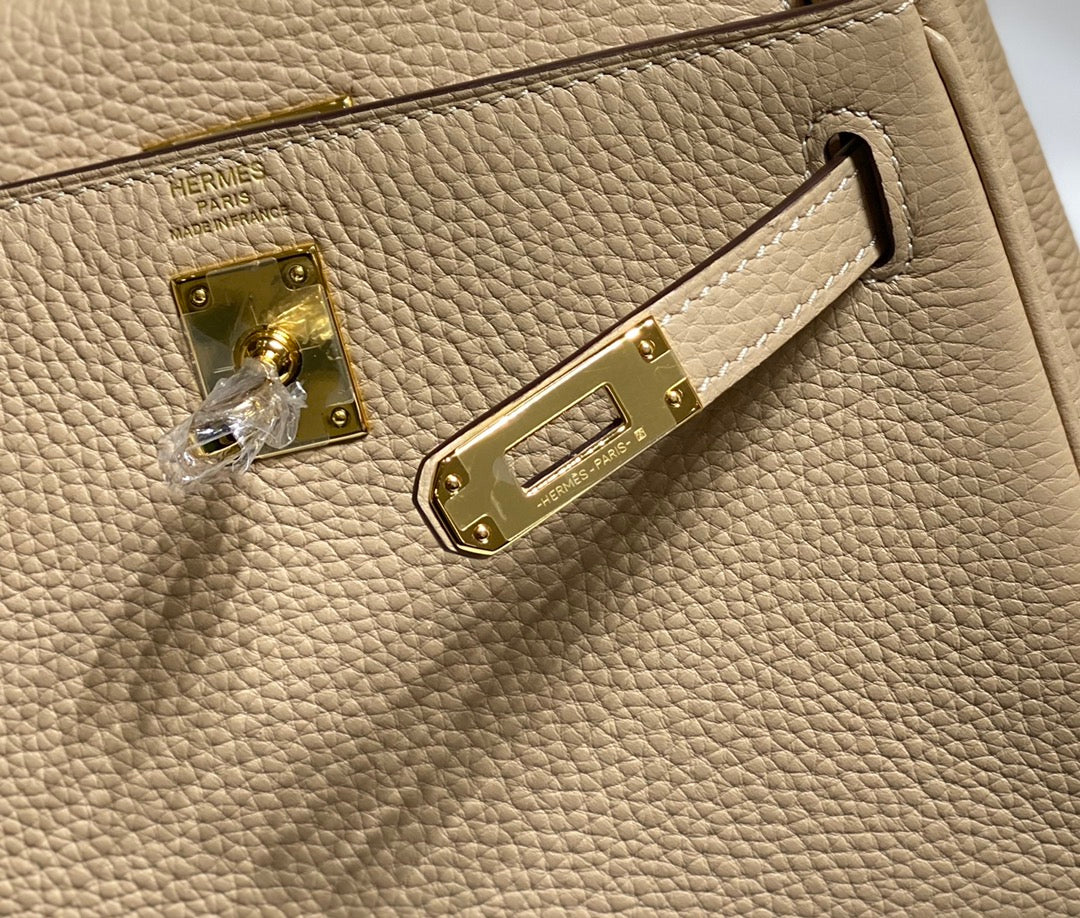 HM MINI KELLY 20CM CUIR TOGO BEIGE QUINCAILLERIE DORÉ