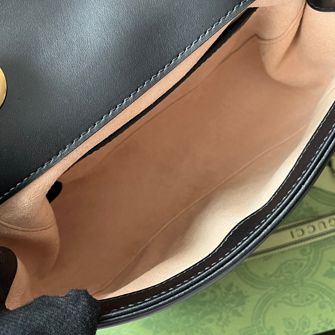 GG MARMONT MINI 18CM CUIR DE VEAU NOIR QUINCAILLERIE DORÉ