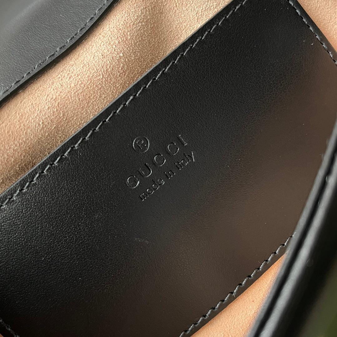 GG MARMONT MINI 18CM CUIR DE VEAU NOIR QUINCAILLERIE DORÉ