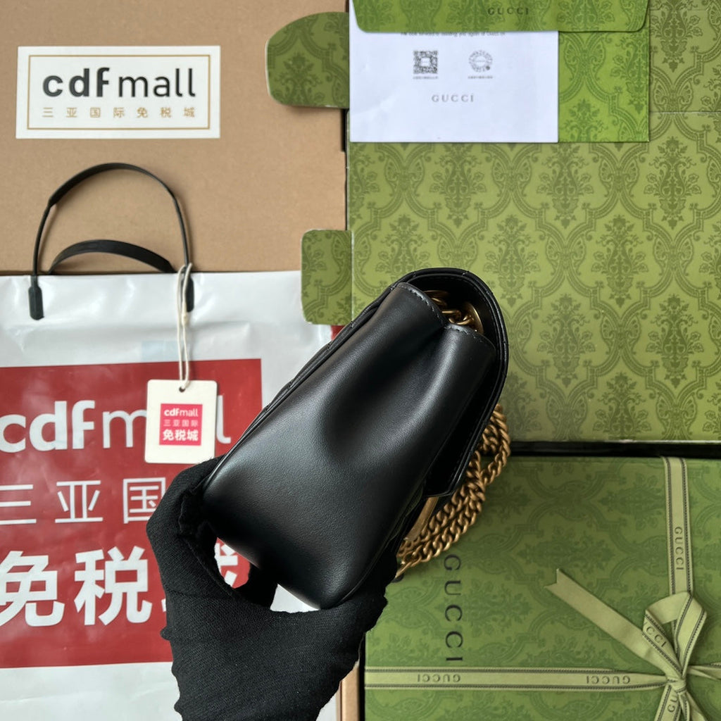 GG MARMONT MINI 18CM CUIR DE VEAU NOIR QUINCAILLERIE DORÉ
