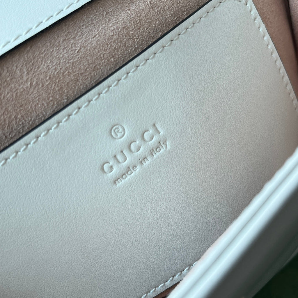 GG MARMONT MINI 18CM CUIR DE VEAU BLANC QUINCAILLERIE DORÉ