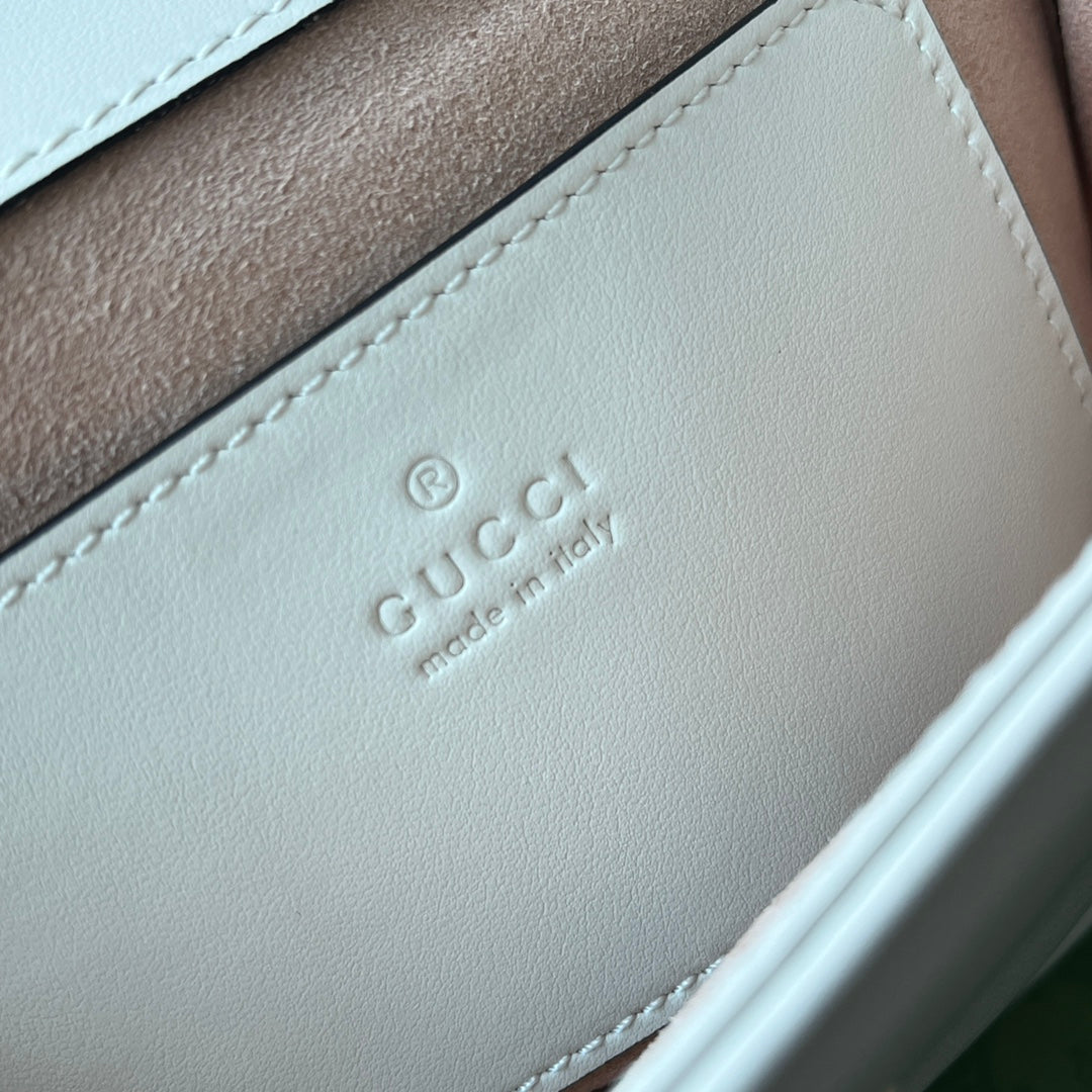 GG MARMONT MINI 18CM CUIR DE VEAU BLANC QUINCAILLERIE DORÉ