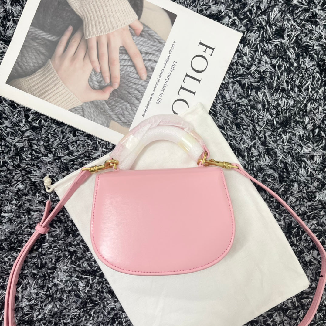 BESACE TRIPHOME 17 CUIR DE VEAU ROSE PASTEL