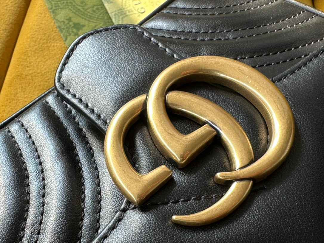 SAC À MAIN GG MARMONT MINI 18 EN CUIR DE VEAU NOIR