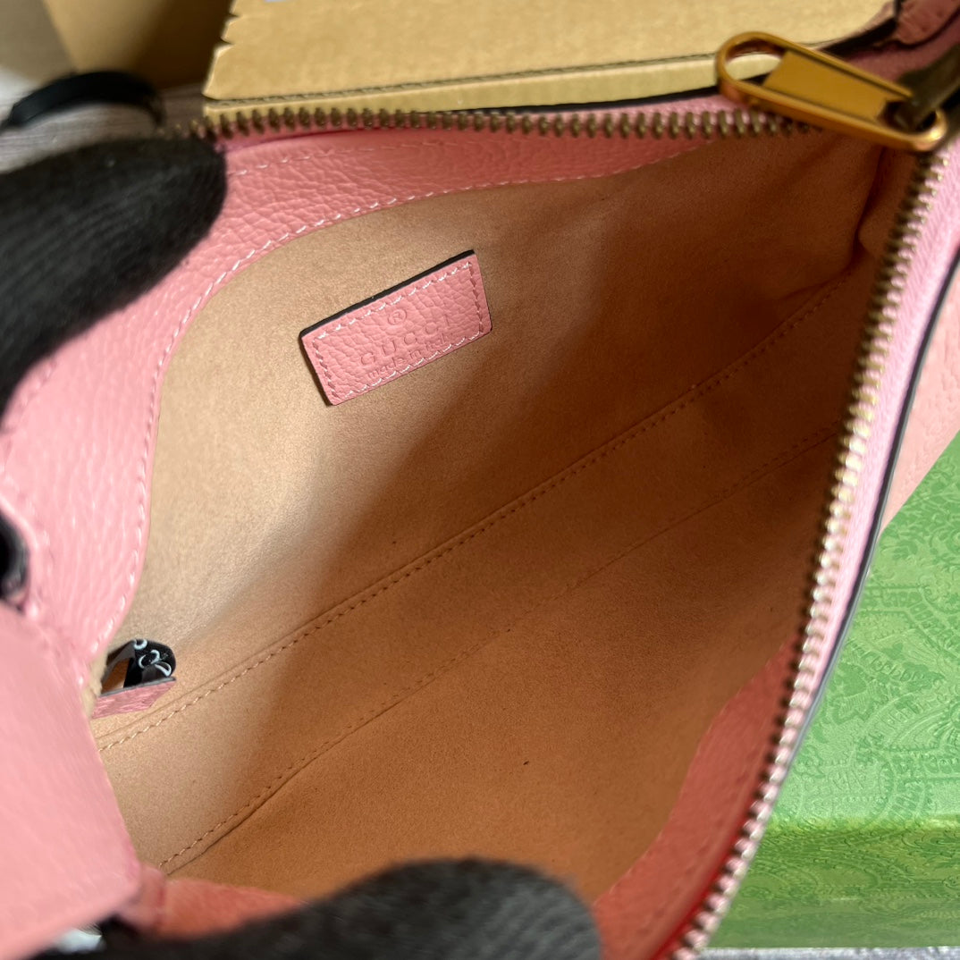 SAC À BANDOULIÈRE APHRODITE MINI 21 EN CUIR DE VEAU ROSE CLAIR