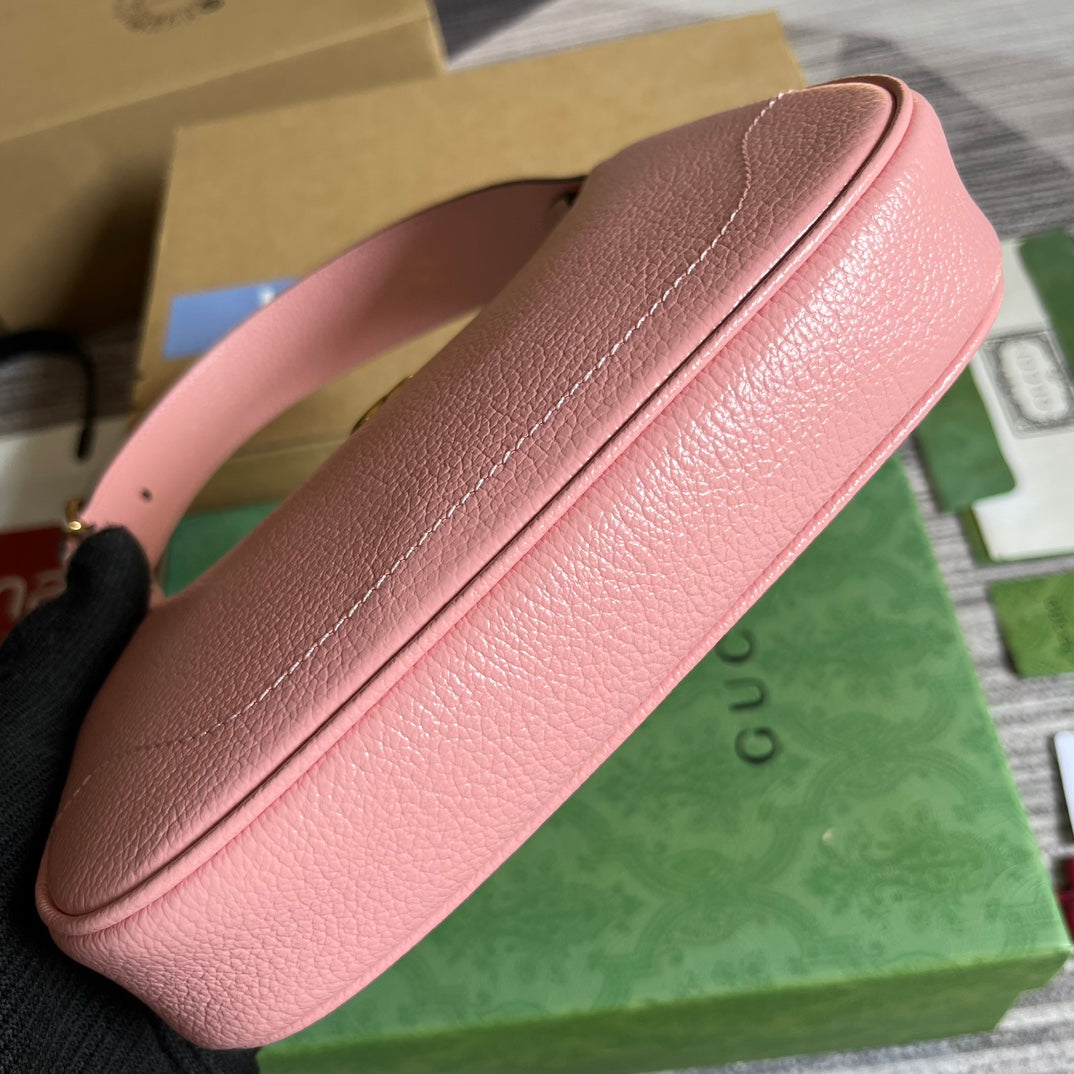 SAC À BANDOULIÈRE APHRODITE MINI 21 EN CUIR DE VEAU ROSE CLAIR