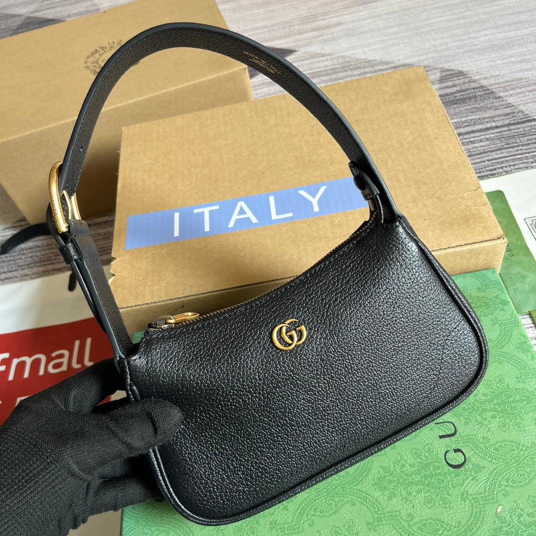SAC À BANDOULIÈRE APHRODITE MINI 21 EN CUIR DE VEAU NOIR