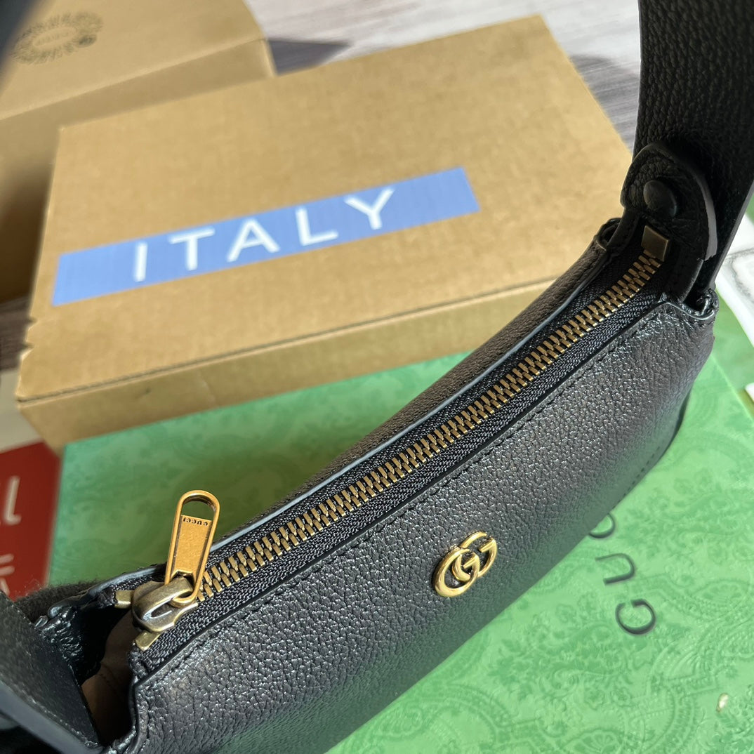SAC À BANDOULIÈRE APHRODITE MINI 21 EN CUIR DE VEAU NOIR