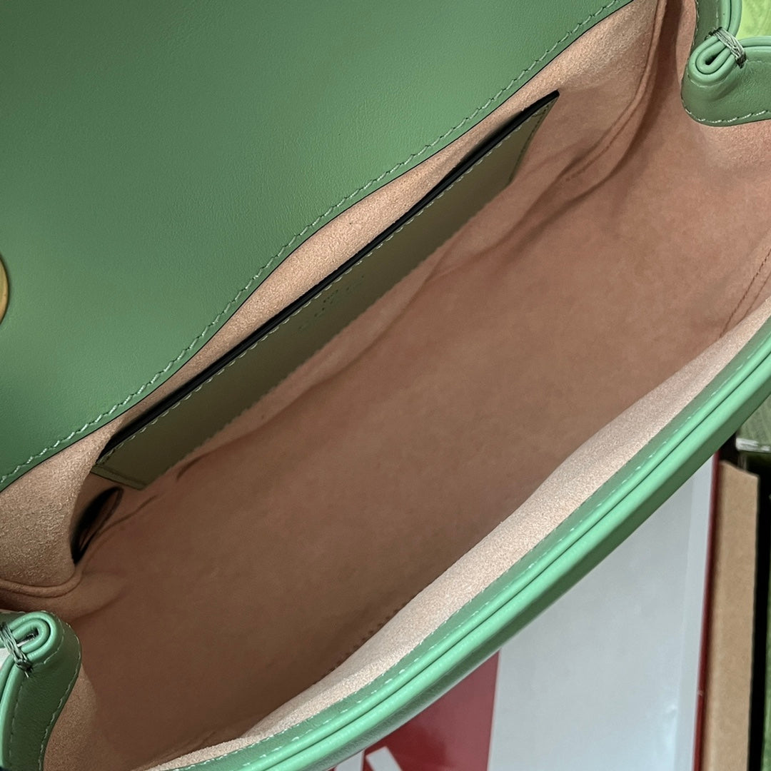 GG MARMONT MINI 18CM CUIR DE VEAU VERT QUINCAILLERIE DORÉ