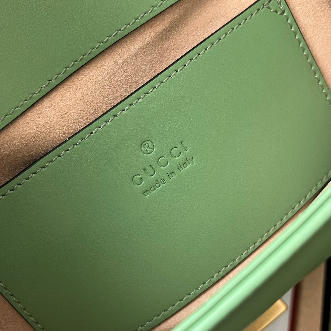 GG MARMONT MINI 18CM CUIR DE VEAU VERT QUINCAILLERIE DORÉ