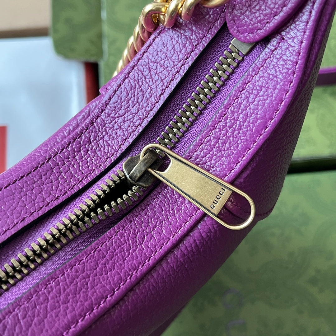 SAC À BANDOULIÈRE 25 EN CUIR DE VEAU VIOLET QUINCAILLERIE DORÉ