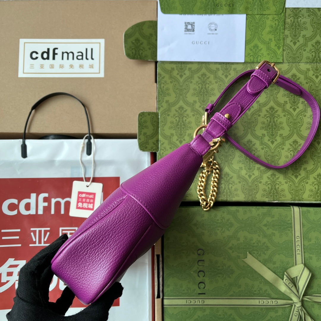 SAC À BANDOULIÈRE 25 EN CUIR DE VEAU VIOLET QUINCAILLERIE DORÉ