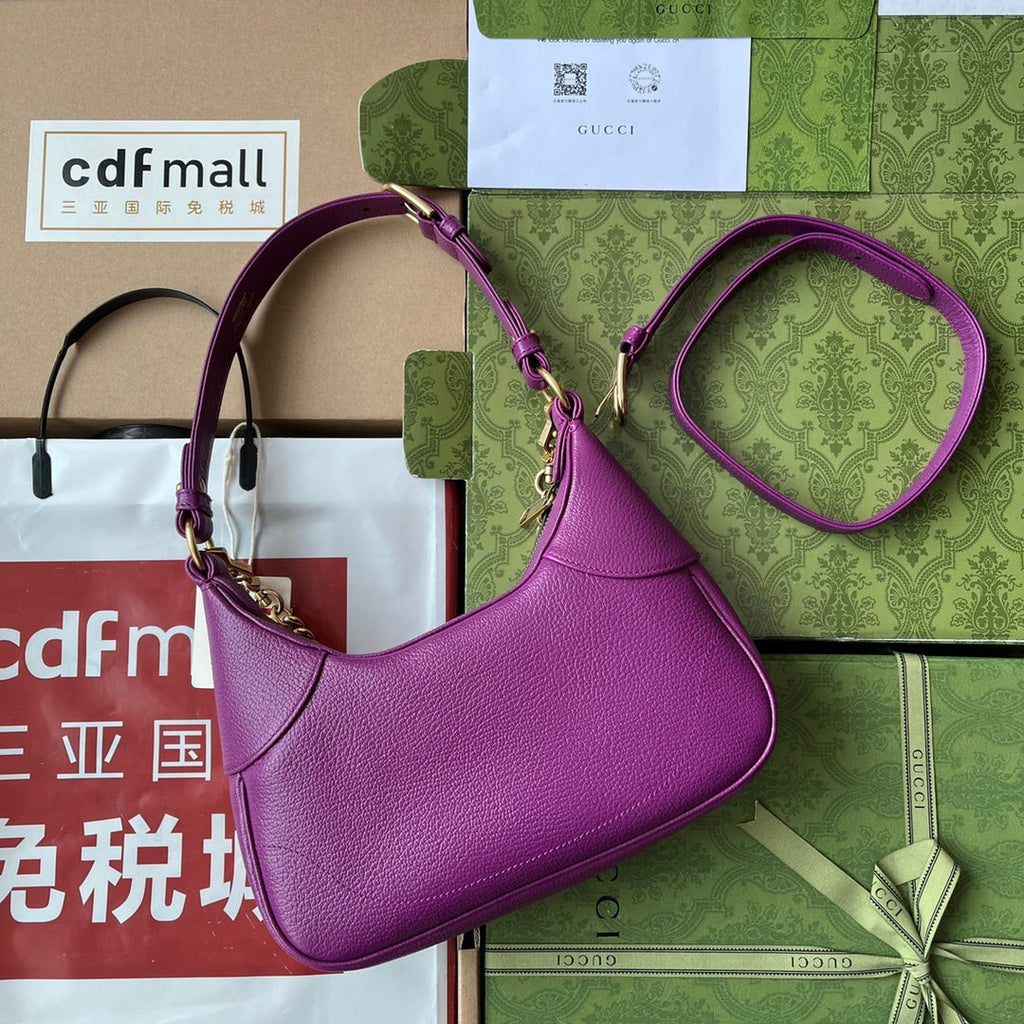 SAC À BANDOULIÈRE 25 EN CUIR DE VEAU VIOLET QUINCAILLERIE DORÉ