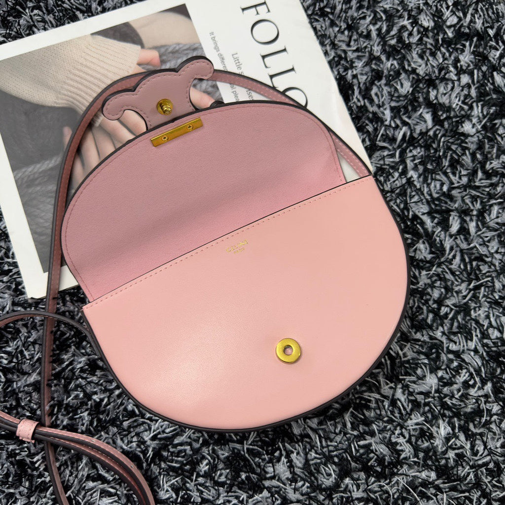 BESACE TRIPHOME 23 CUIR DE VEAU ROSE CLAIR
