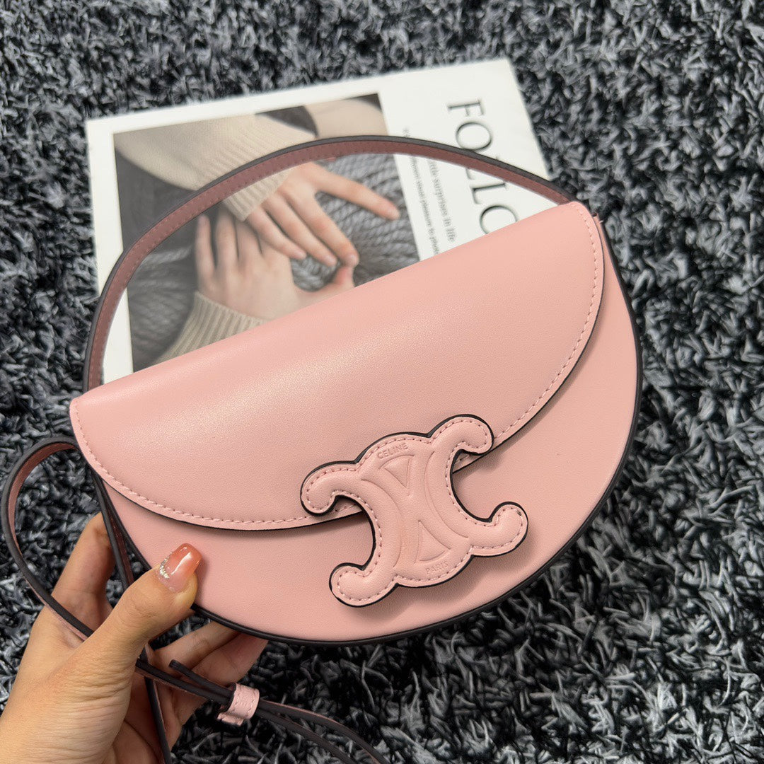 BESACE TRIPHOME 23 CUIR DE VEAU ROSE CLAIR