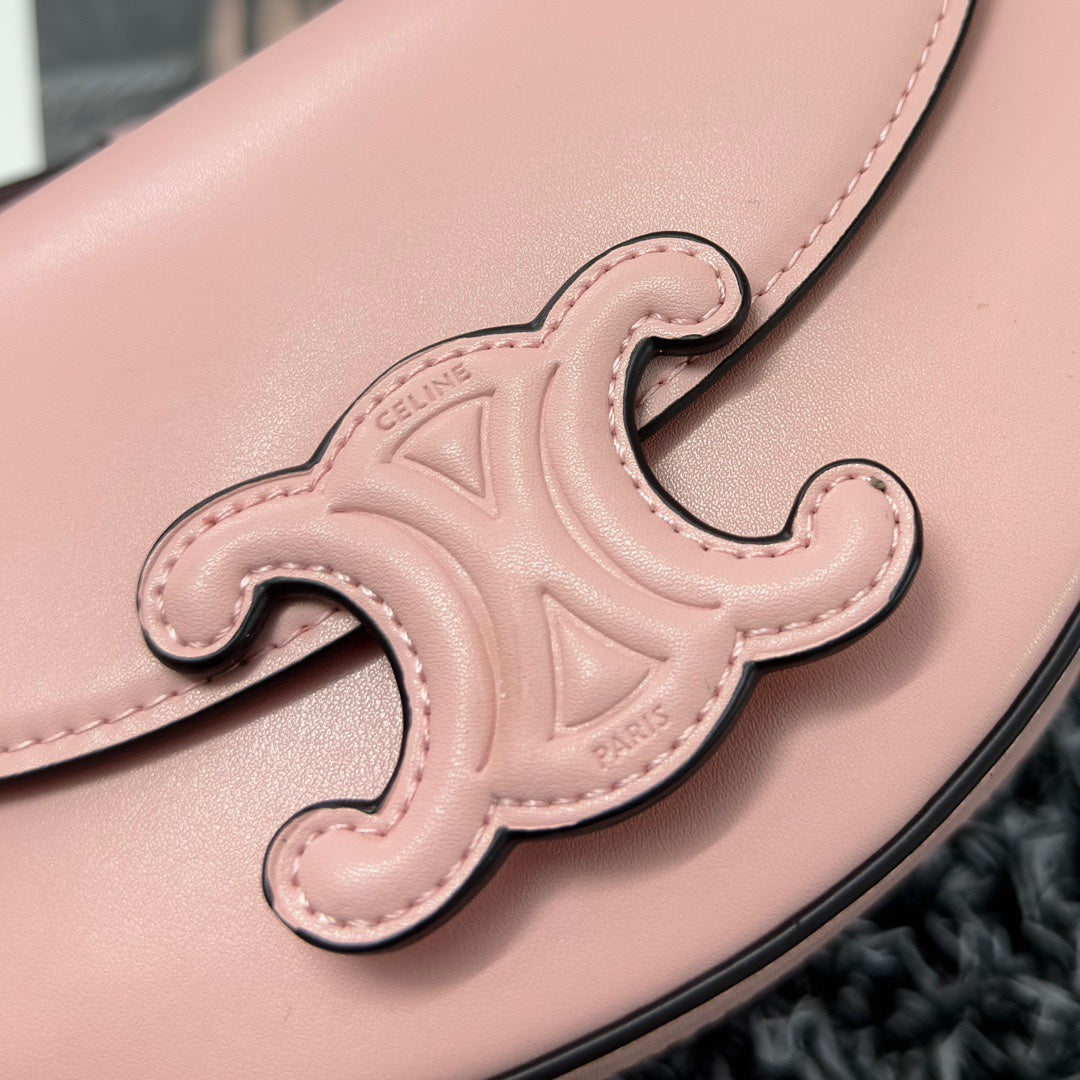 BESACE TRIPHOME 23 CUIR DE VEAU ROSE CLAIR