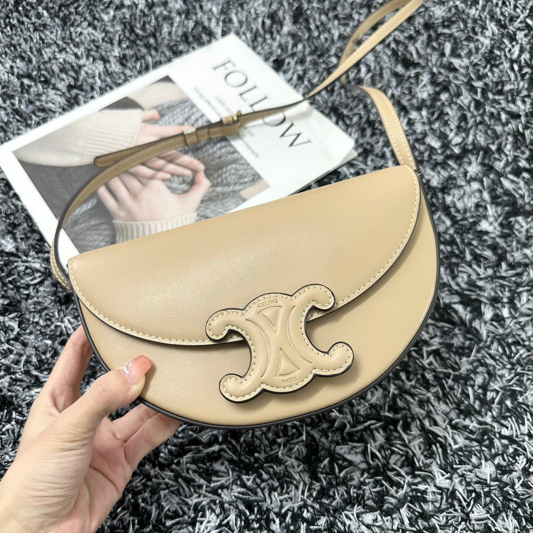 BESACE TRIPHOME 23 CUIR DE VEAU BEIGE CRÈME