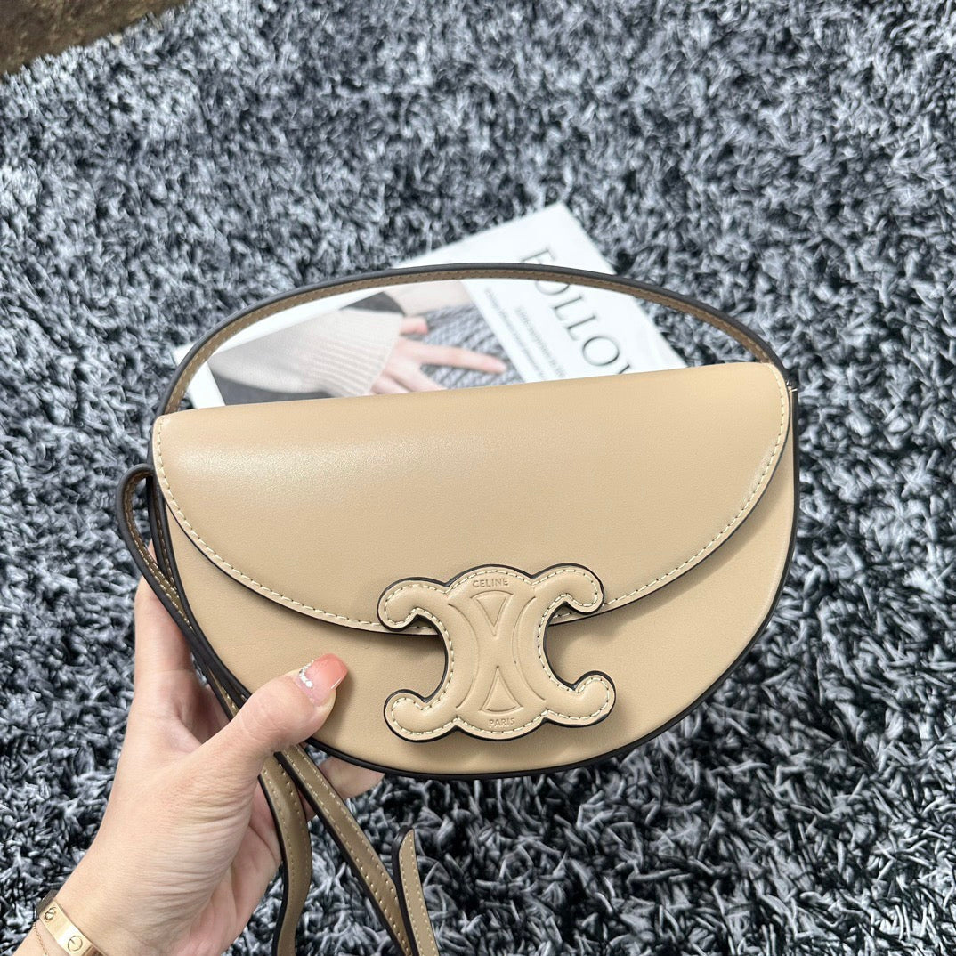 BESACE TRIPHOME 23 CUIR DE VEAU BEIGE CRÈME