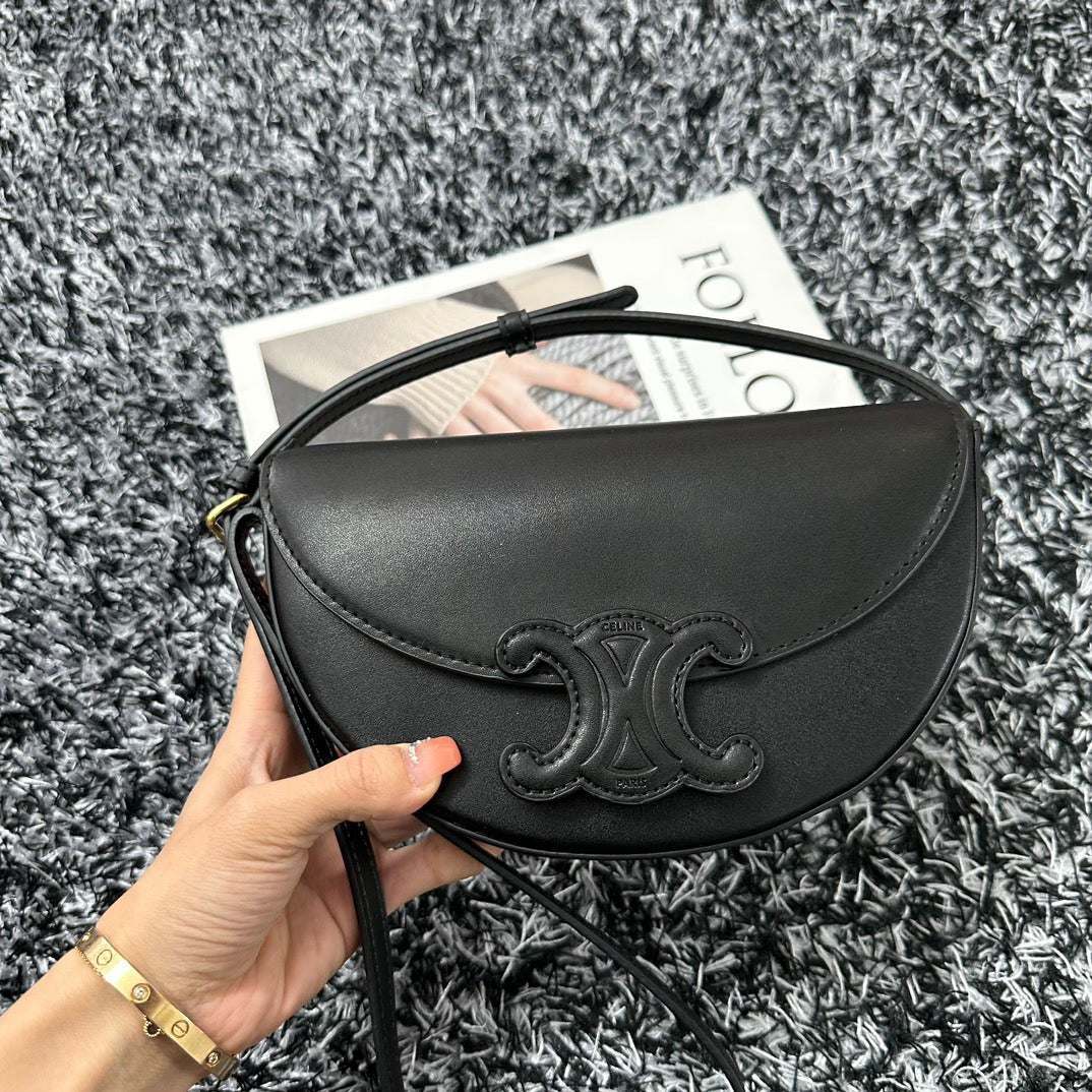 BESACE TRIPHOME 23 CUIR DE VEAU NOIR