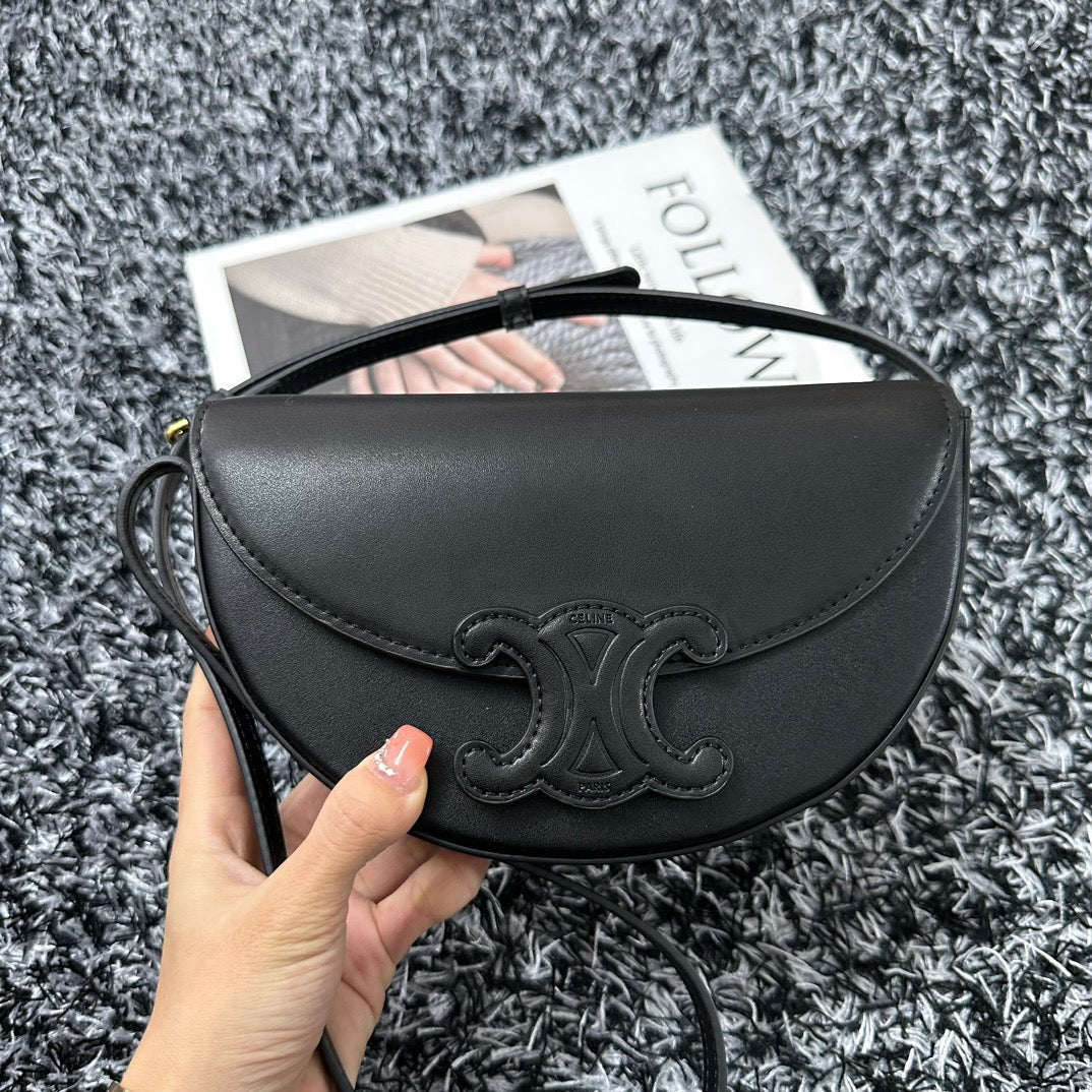 BESACE TRIPHOME 23 CUIR DE VEAU NOIR