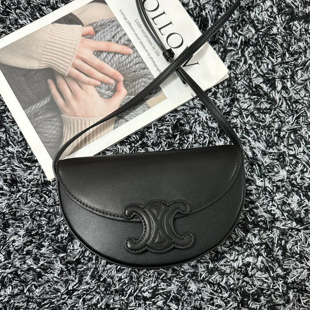BESACE TRIPHOME 23 CUIR DE VEAU NOIR