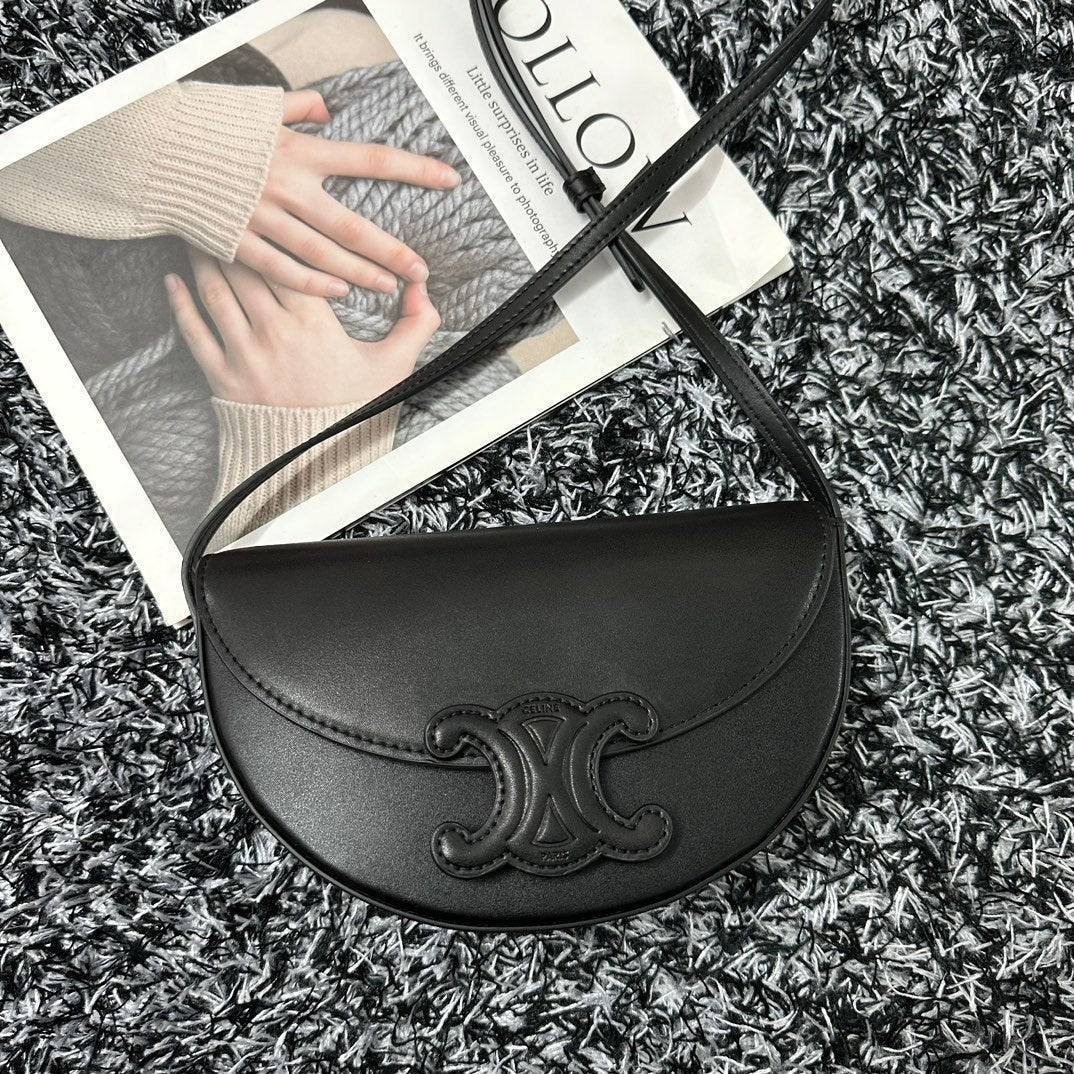 BESACE TRIPHOME 23 CUIR DE VEAU NOIR