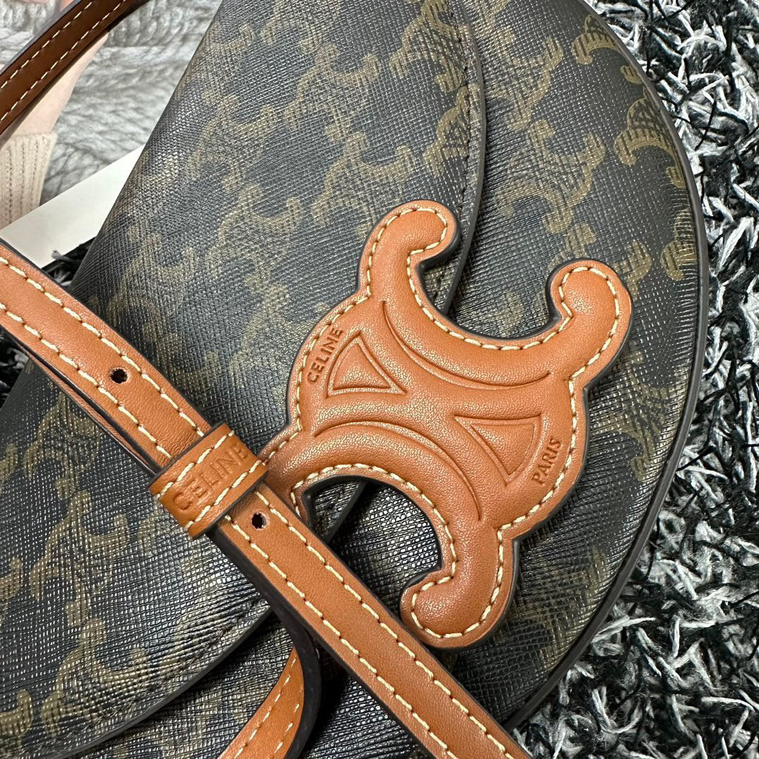 BESACE TRIPHOME 23 CUIR DE VEAU MOTIF NOIR