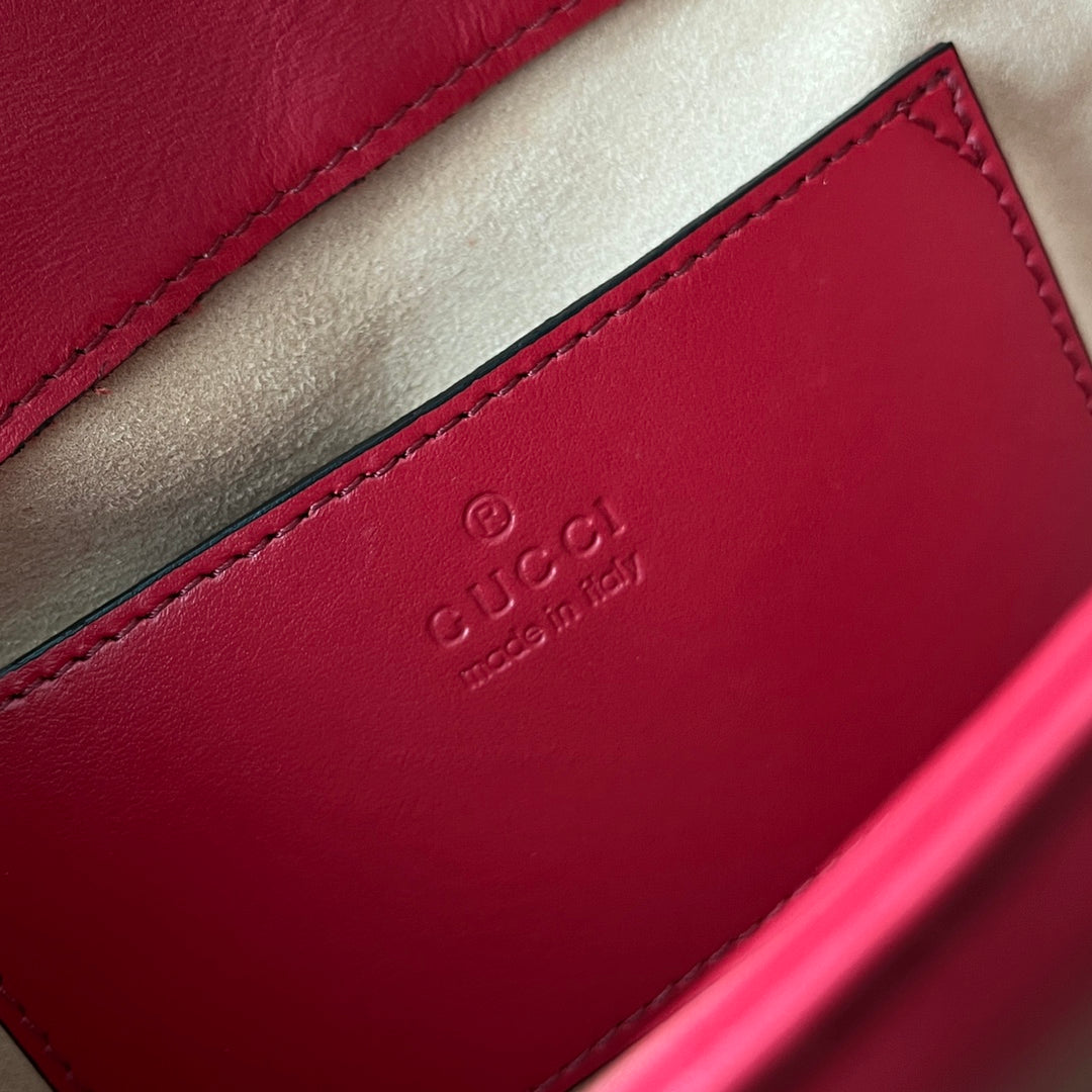 GG MARMONT MINI 18CM CUIR DE VEAU ROUGE QUINCAILLERIE DORÉ