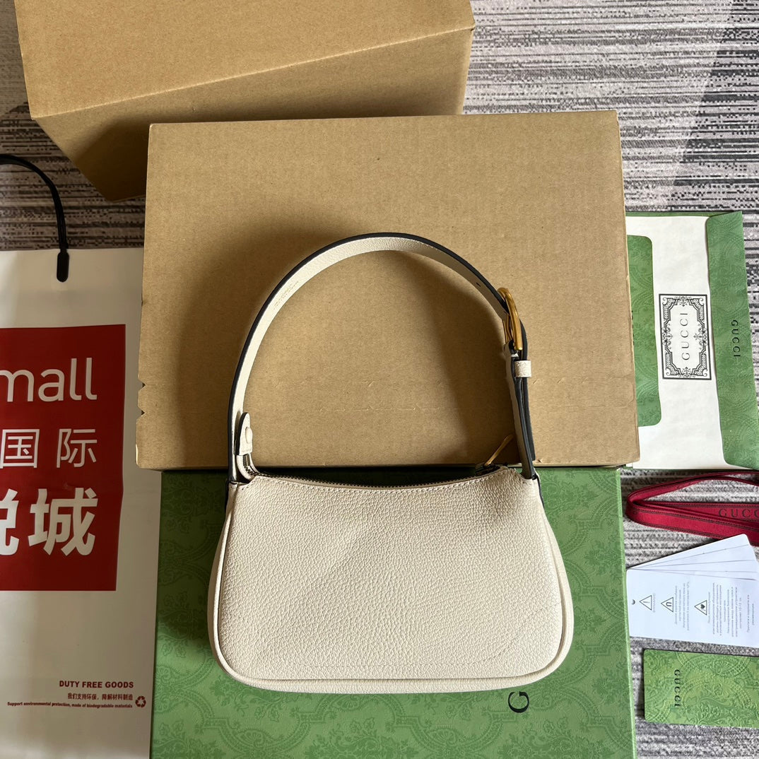 SAC À BANDOULIÈRE APHRODITE MINI 21 EN CUIR DE VEAU BLANC