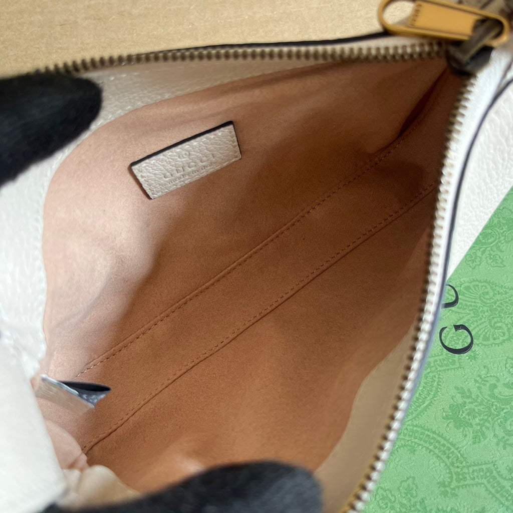 SAC À BANDOULIÈRE APHRODITE MINI 21 EN CUIR DE VEAU BLANC