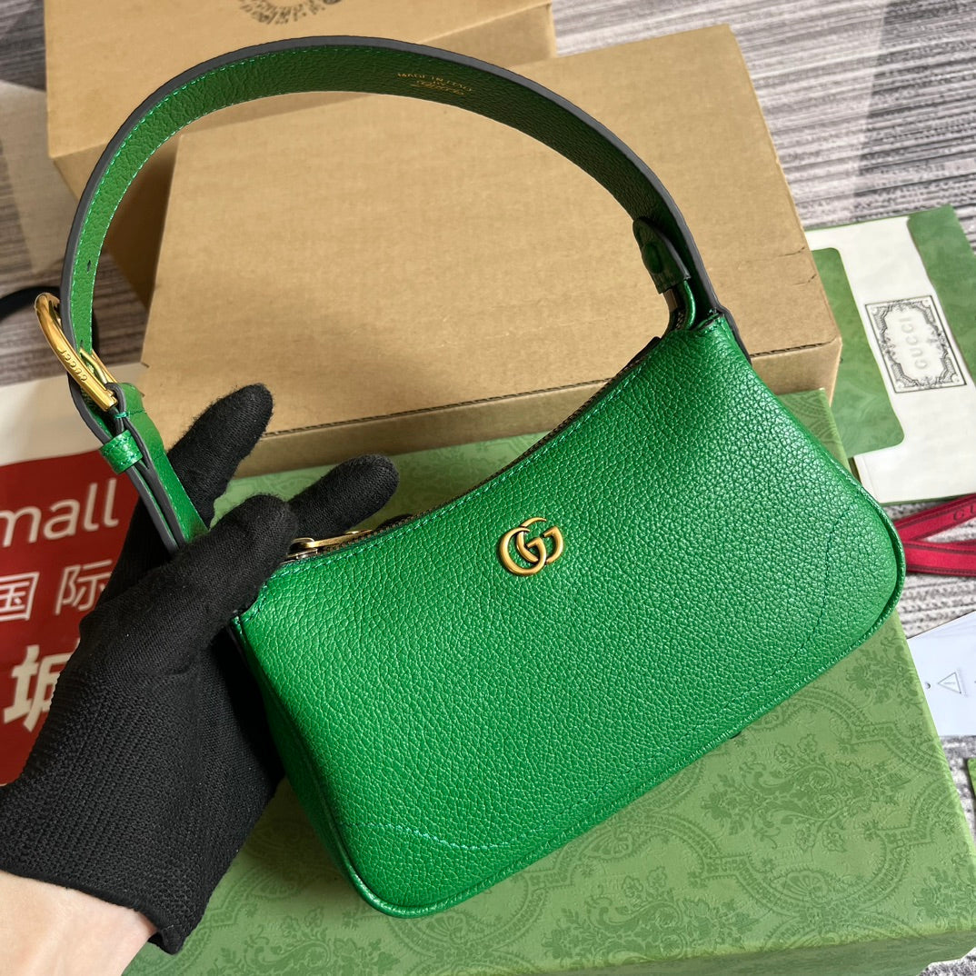 SAC À BANDOULIÈRE APHRODITE MINI 21 EN CUIR DE VEAU VERT ÉMERAUDE