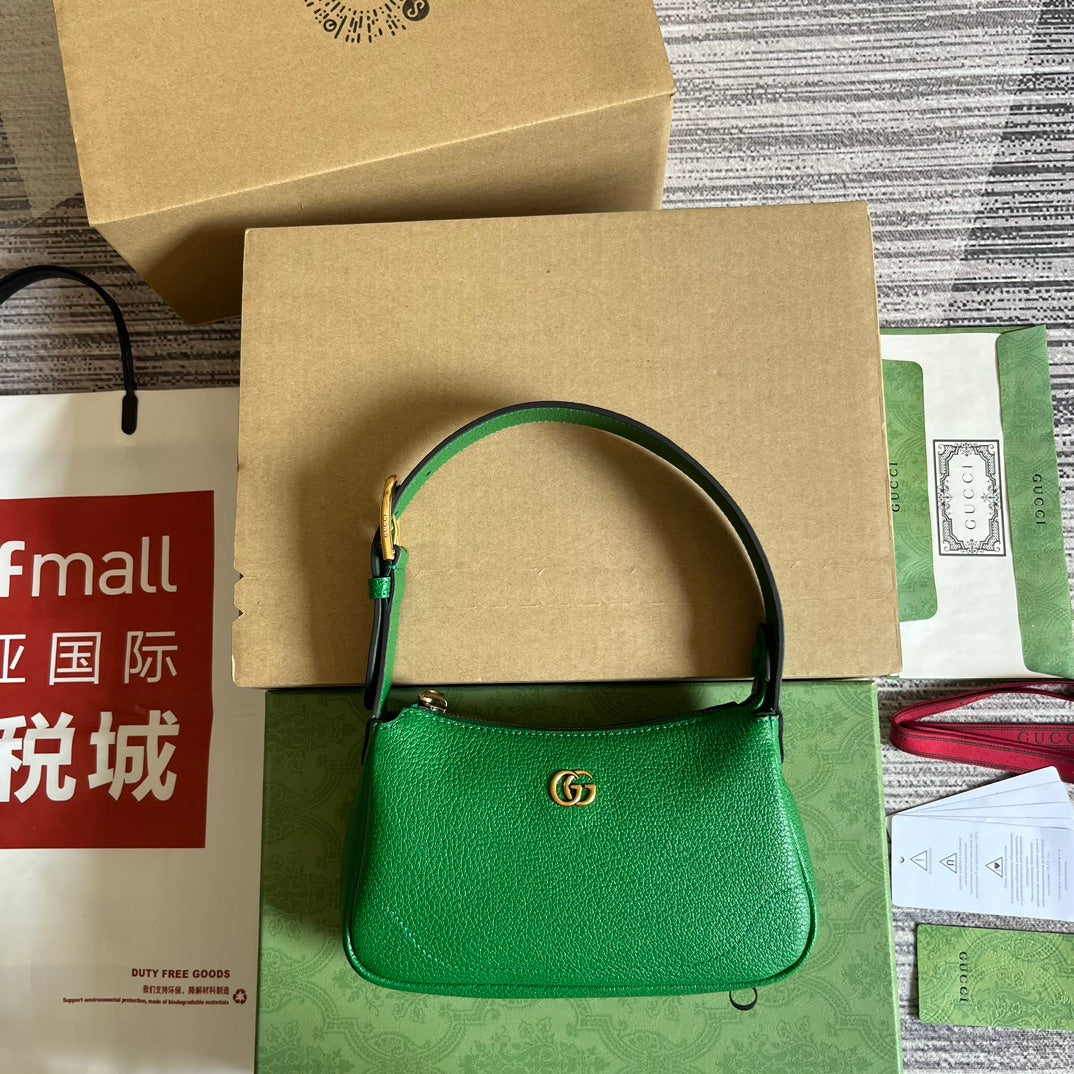 SAC À BANDOULIÈRE APHRODITE MINI 21 EN CUIR DE VEAU VERT ÉMERAUDE