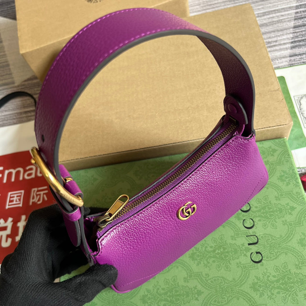 SAC À BANDOULIÈRE APHRODITE MINI 21 EN CUIR DE VEAU VIOLET