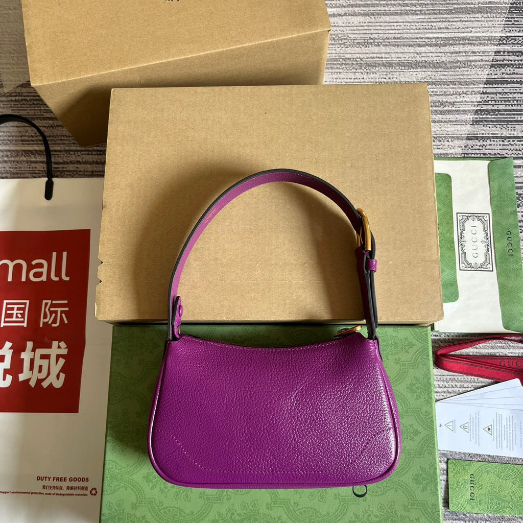 SAC À BANDOULIÈRE APHRODITE MINI 21 EN CUIR DE VEAU VIOLET