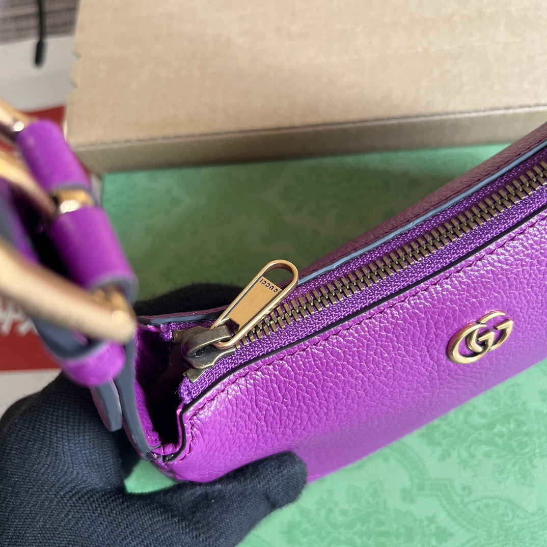 SAC À BANDOULIÈRE APHRODITE MINI 21 EN CUIR DE VEAU VIOLET