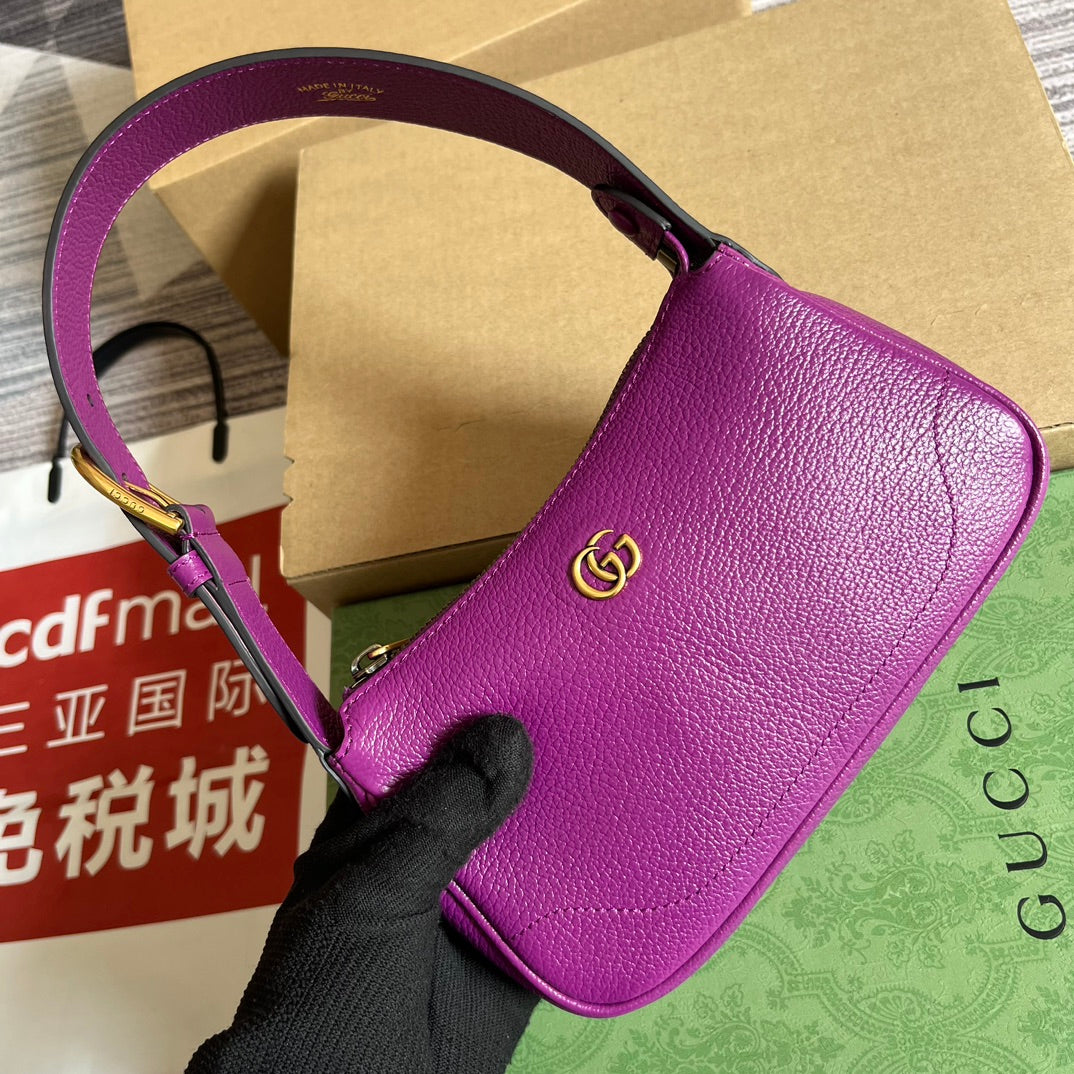 SAC À BANDOULIÈRE APHRODITE MINI 21 EN CUIR DE VEAU VIOLET