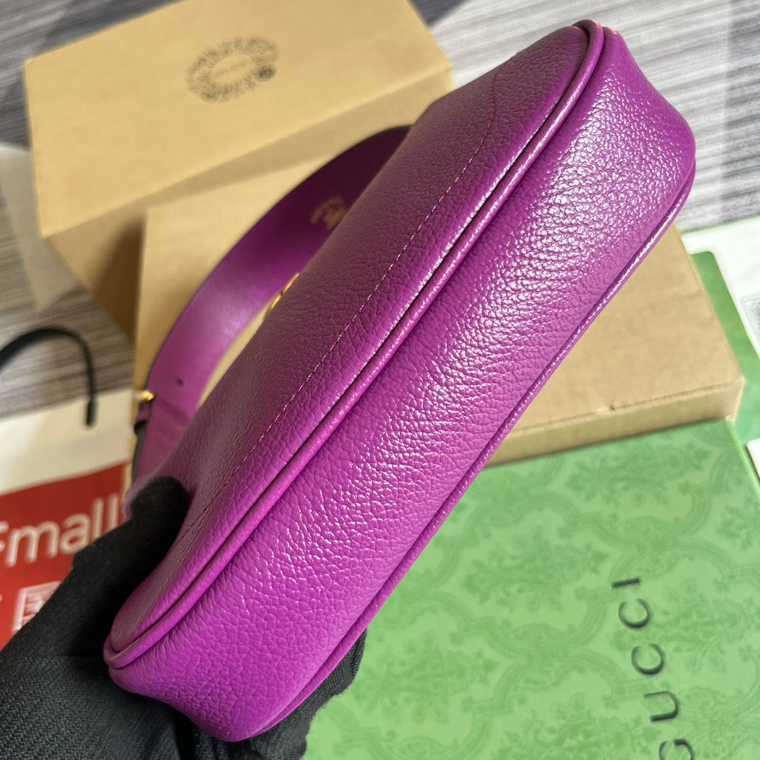 SAC À BANDOULIÈRE APHRODITE MINI 21 EN CUIR DE VEAU VIOLET