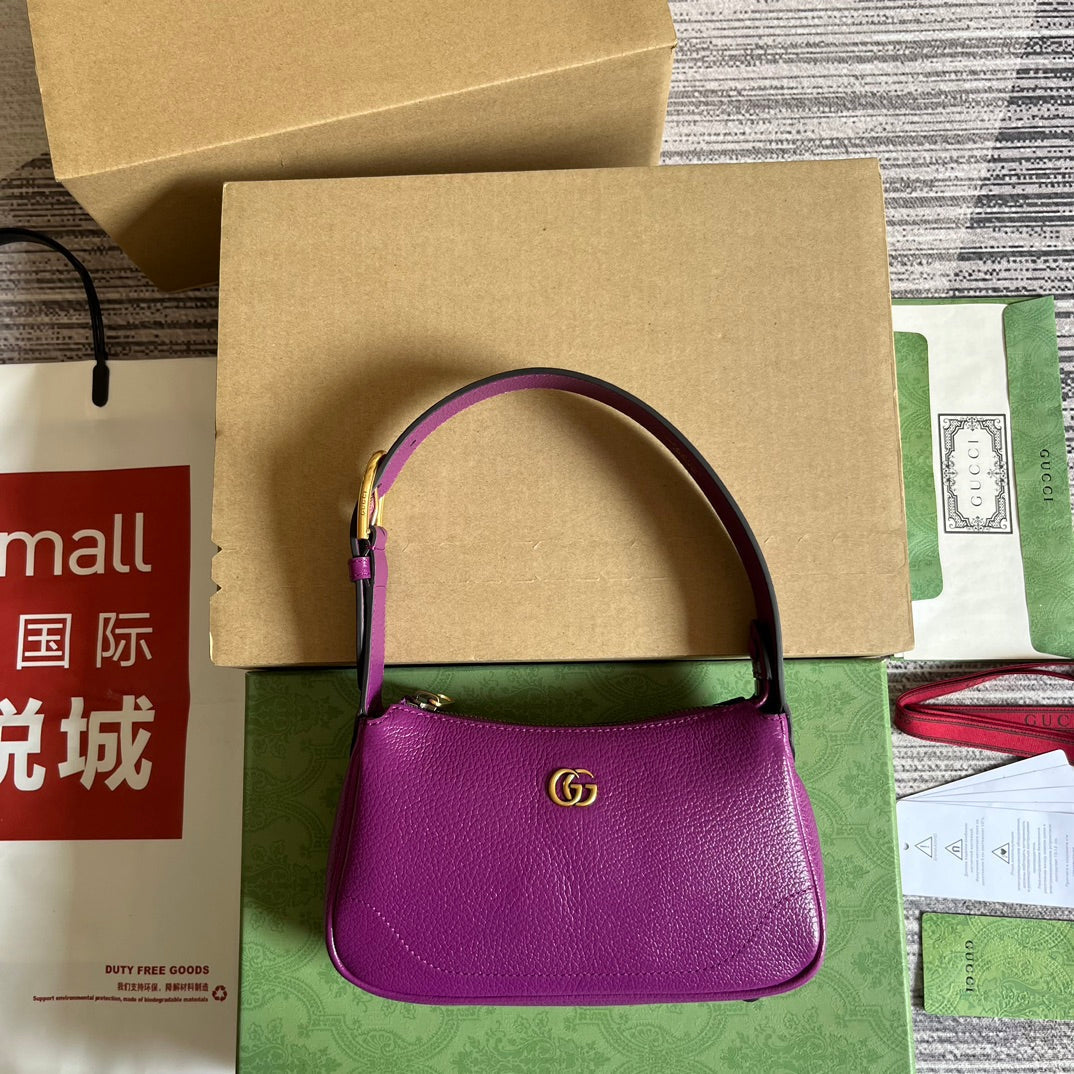 SAC À BANDOULIÈRE APHRODITE MINI 21 EN CUIR DE VEAU VIOLET