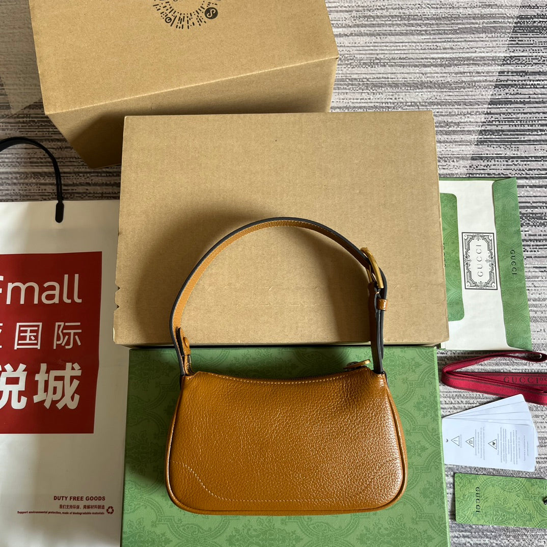 SAC À BANDOULIÈRE APHRODITE MINI 21 EN CUIR DE VEAU MARRON CARAMEL